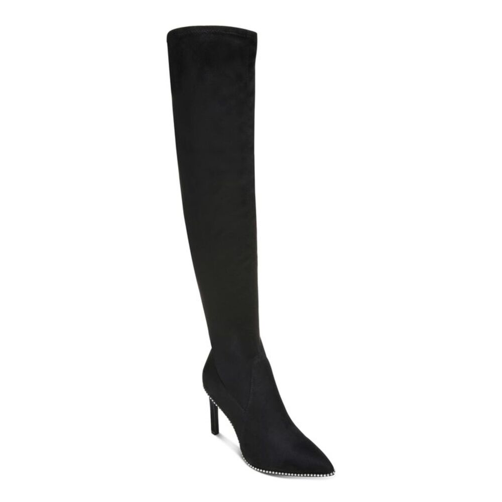 BAR III Womens Black Stretch Milliee Pointed Toe Stiletto Heeled Boots 6 M